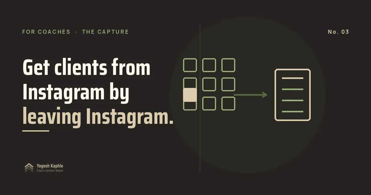 A coach moving Instagram followers onto an owned contact list to get coaching clients from Instagram